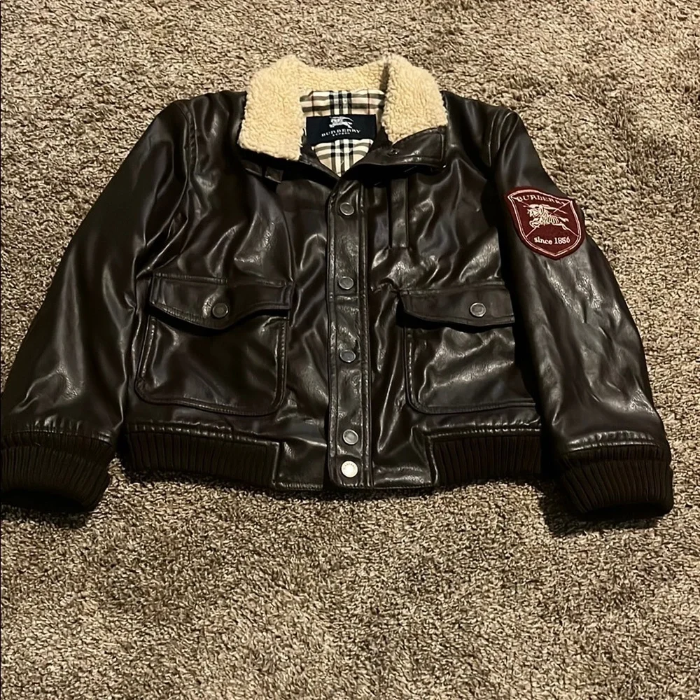 Vintage Burberry Leather Bomber Jacket - Picture 1 of 9